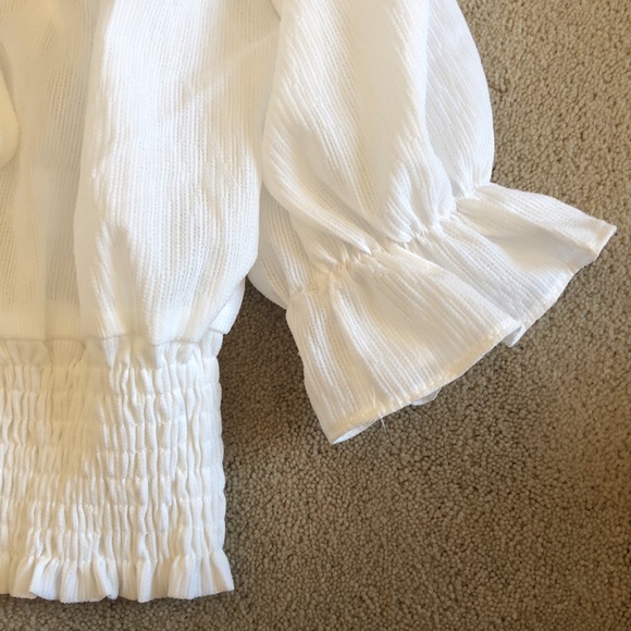 Off Shoulder White Ruffle Top - Picture 3 of 3